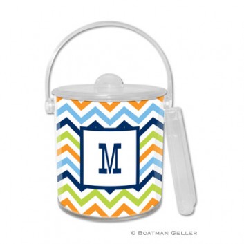 Ice Bucket – Chevron Blue Orange & Lime 1 Ice Bucket - Chevron Blue Orange & Lime
