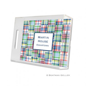 Lucite Tray – Madras Patch Bright 1 Lucite Tray - Madras Patch Bright