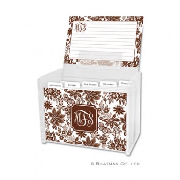 Recipe Box – Classic Floral Brown 1 Recipe Box - Classic Floral Brown