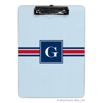 Clipboard – SeersuCLBer Band Red & Navy 1 Clipboard - SeersuCLBer Band Red & Navy