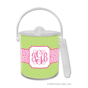 Ice Bucket - Greek Key Band Pink