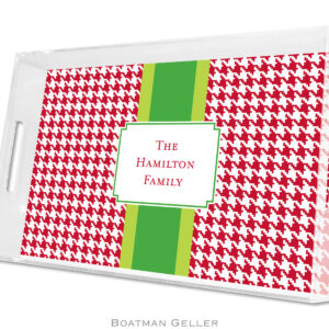 Lucite Tray - Alex Houndstooth Red