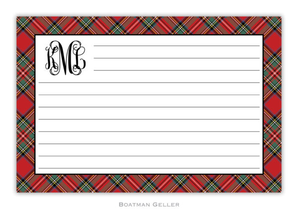Recipe Cards – Plaid Red 1 Recipe Cards - Plaid Red