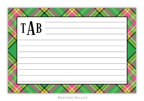 Recipe Cards – Preppy Plaid 1 Recipe Cards - Preppy Plaid