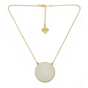 Enamel Soft Chain Necklace Gold/White
