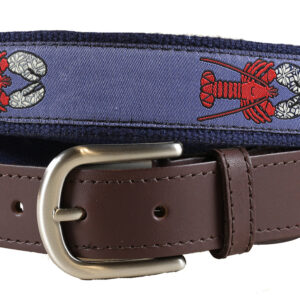 Lobster w/ Mittens Leather Tab Belt