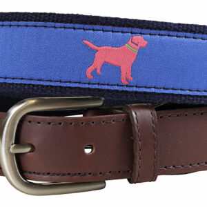Labrador Retriever (blue/coral) Leather Tab Belt
